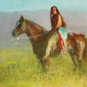 Conrad Bonnie Lakota Shield Bearer Oil 14 x 18 $2,200.00