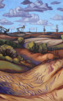 Leese Alice Gulf Oil Field in the Sandhills Oil 30x40 $1,000.