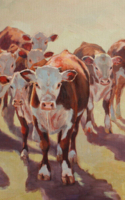 Leese, Alice Sand Ranch Herefords Oil 8x10 $800.