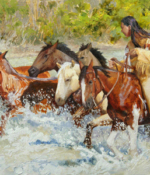 Publishers Award Art of the West $1185 value and Exhibition Award Ft. Concho Jennifer Hunter Fresh Horses