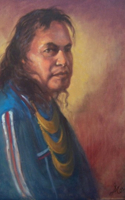 Strickland Storm Chickasaw Man Oil 20x16 $1,800.