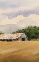 Heron, Fritzi Barn Before the Storm 14x10 Watercolor $900.