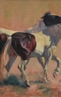 Siblings - Wild Mustangs 16x20 (orig pic) Oil on Linen 2019