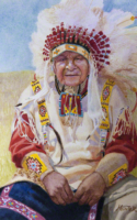 Hunter Jennifer A Century of Wisdom in His Eyes watercolor 14 x 10 $4900