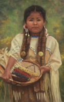 Wacaster, Linda Gathering Corn 18x18.5 Pastel $3000