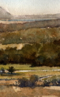 Williams, Jeff Ten XXX Ranch distant landscape 5x10 watercolor $800