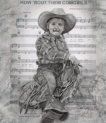 Harley-Volz,Cheryl How-bout-them-Cowgirls 14x11 graphite $1500