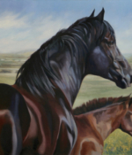 Lundeen, Carol Heading for the Creek - Wild Horses 22x28 Oil $4300