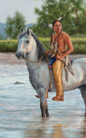 Pape, Mary Lou Twilight on the Cheyenne 24 x 36 Oil $4800