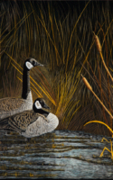 Samson, Tom Early Morning Geese 14 x 16 Scratchboard and ink $3100