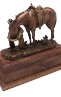 Michael, Mary Last Drop From His Stetson 13Hx15Lx6D Bronze $3500