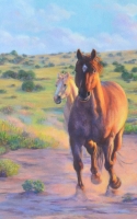 Rogers, Shelly Feed Bucket Trot 16 x 16 Oil $1400