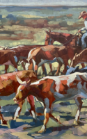 Leese, Alice Bringing in the Herd 11x14 Oil $1000