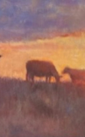 Barnes, Roberta Morning Cows 12x36 Oil $1600