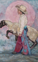 Rose, Kristi The Mutton Buster 16x12 Oil $550 bb