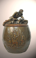 Jammey Huggins bronze Apache Indian vase American Plains Artists