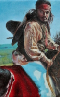 Albright, Lou Sanders Comanchero 10x20 Oil $1600