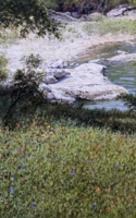 Voges, Lloyd Tucked Away Swimming Hole 16 x 29 Oil 2400